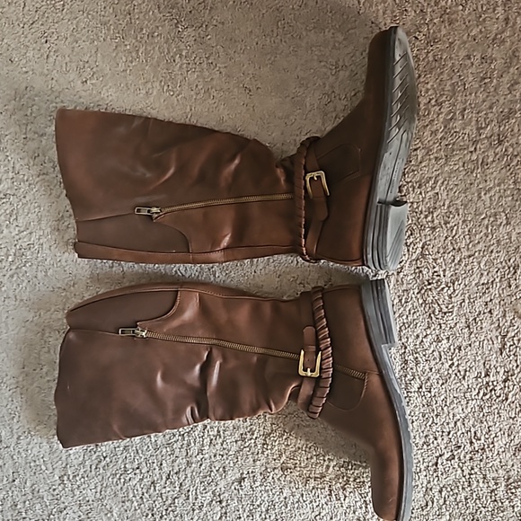 BareTraps Shoes - Womens knee high riding boots cowboy boots size 6 camella bare traps brown tan